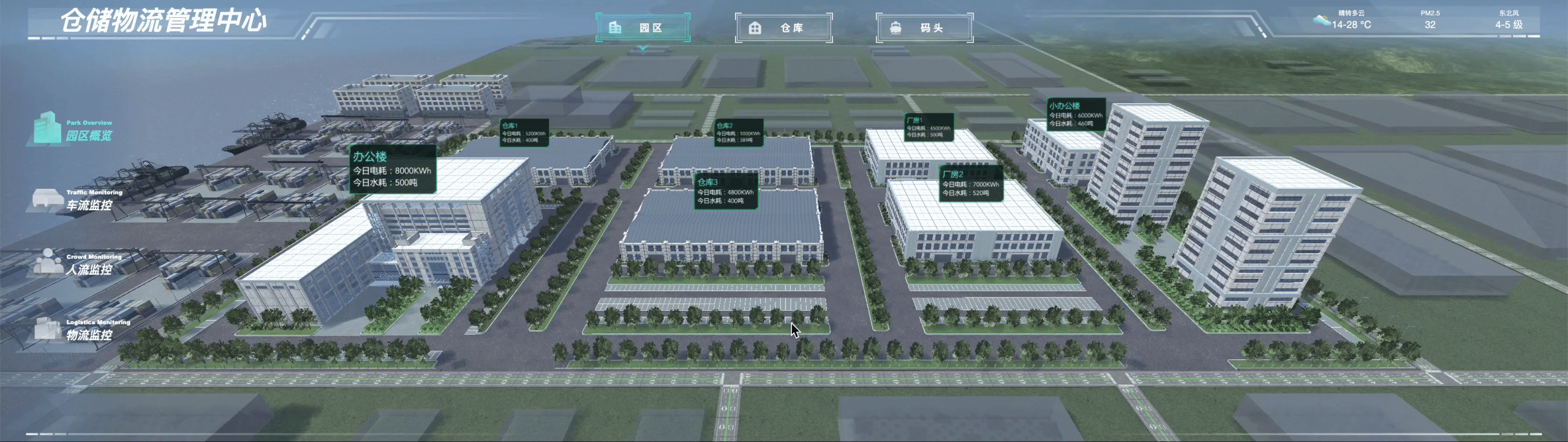 3d可视化公司,3D园区,3D工厂,数字孪生校园